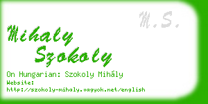 mihaly szokoly business card
